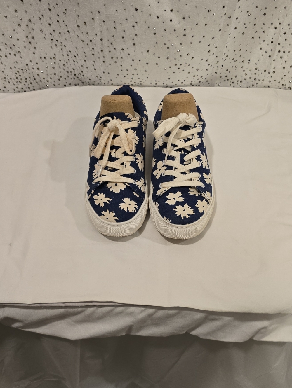 J.Crew Factory Canvas Sneakers in Navy and Cream Floral